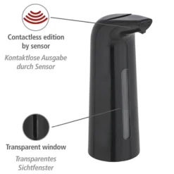 Sensor-Seifen- & Desinfektionsspender „Larino“, 400 ml, schwarz WENKO