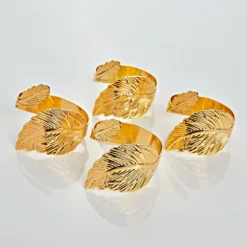 Serviettenringe "Blätter" goldfarben 4er-Set Eldo