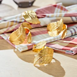 Serviettenringe "Blätter" goldfarben 4er-Set Eldo