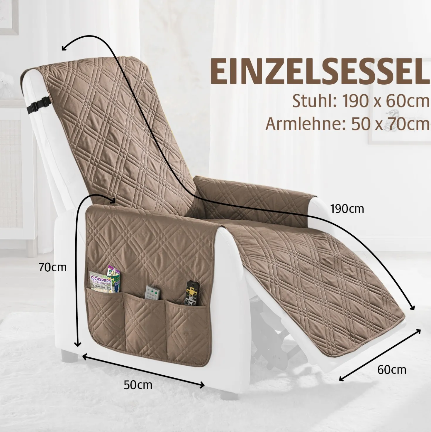 Sesselüberwurf beige Eldo