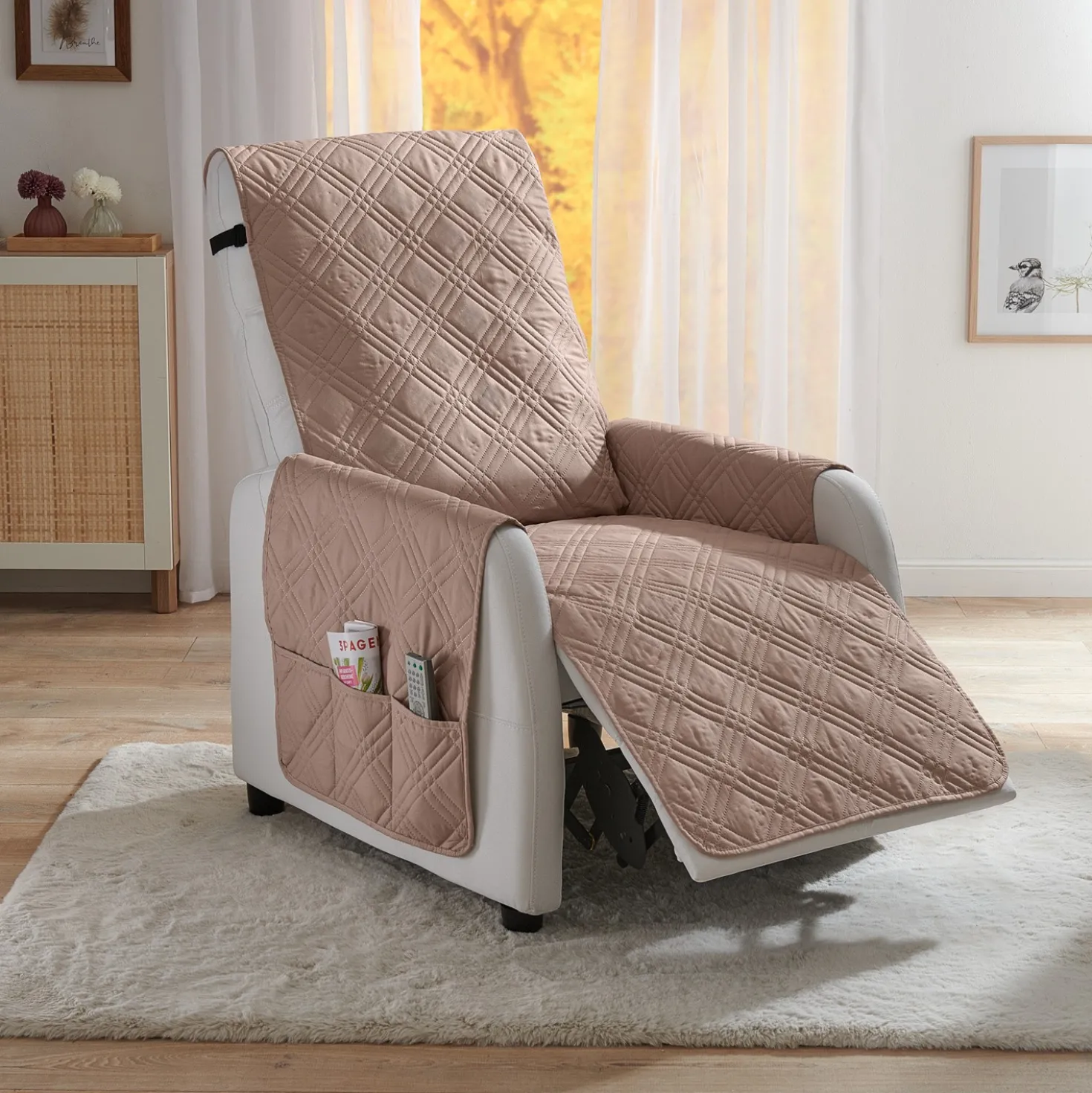 Sesselüberwurf beige Eldo