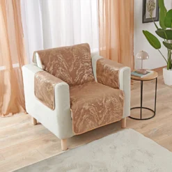 Sesselüberwurf grau-beige 60 x 150 cm Eldo