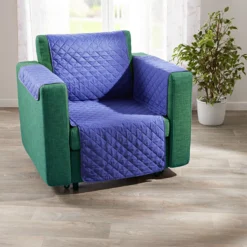 Sesselschoner blau/Paisley-Stil
