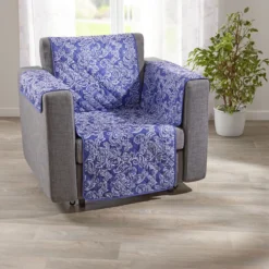 Sesselschoner blau/Paisley-Stil