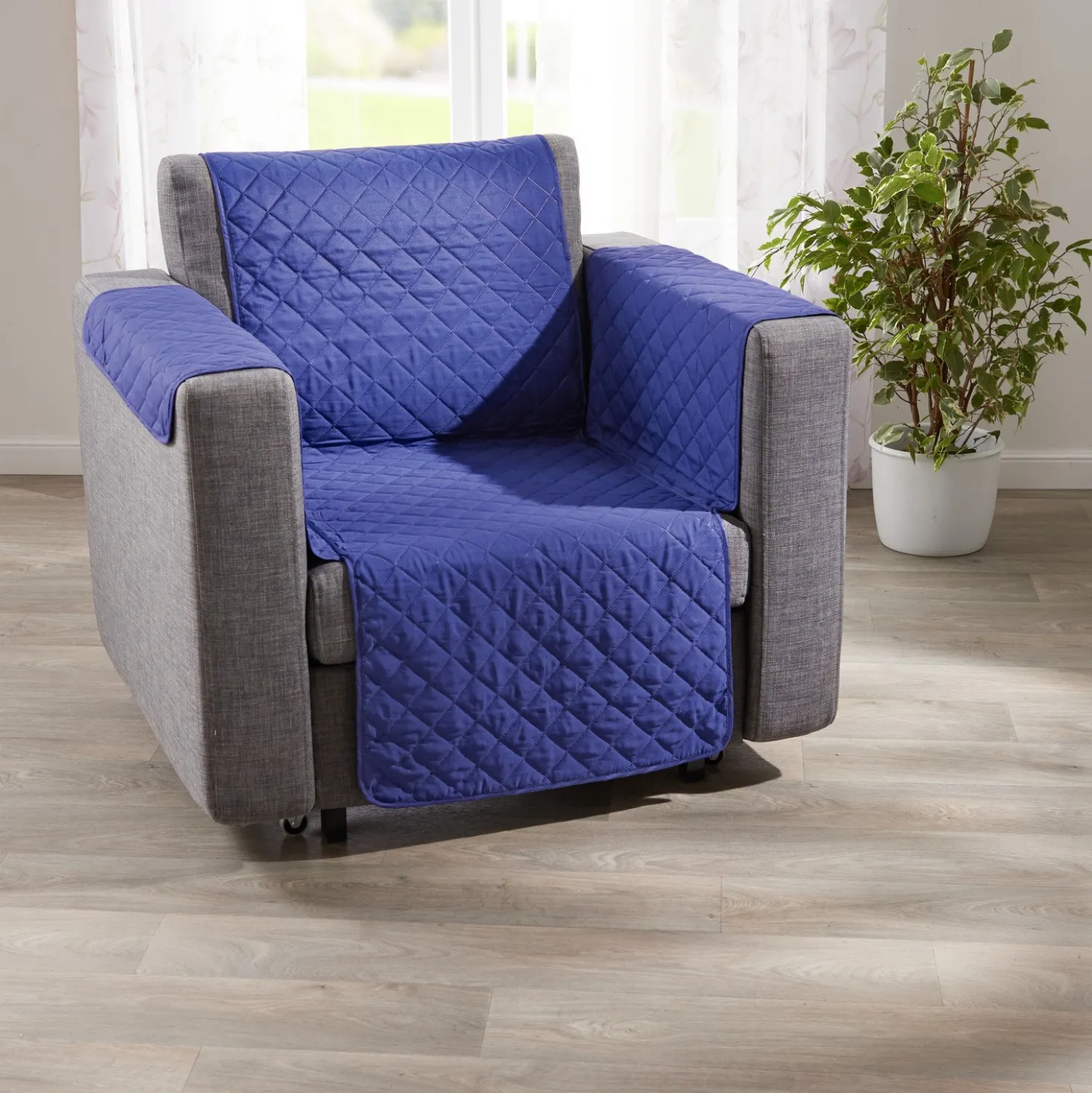 Sesselschoner blau/Paisley-Stil