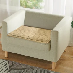 Sessel-Sitzauflage mit Teddy-Fleece creme