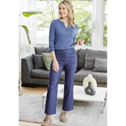 Shirt mit Tunika-Ausschnitt 2er-Set blau + taupe