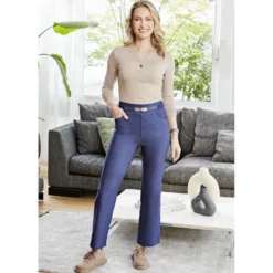 Shirt mit Tunika-Ausschnitt 2er-Set blau + taupe