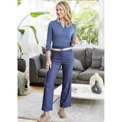 Shirt mit Tunika-Ausschnitt 2er-Set blau + taupe