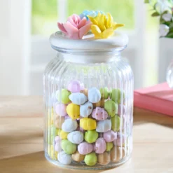 Süßigkeitenglas mit Blumendeckel 900 ml Basilico
