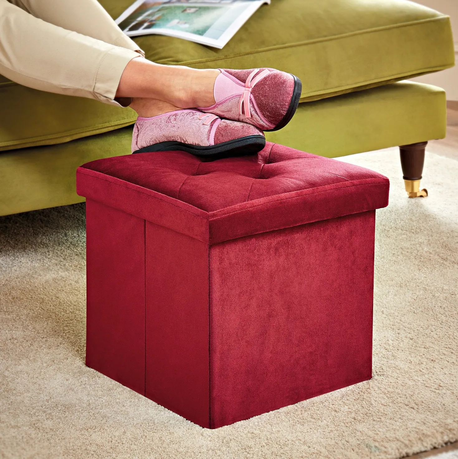 Sitzhocker mit Stauraum bordeaux Eldo