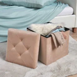 Sitzhocker mit Stauraum creme Eldo