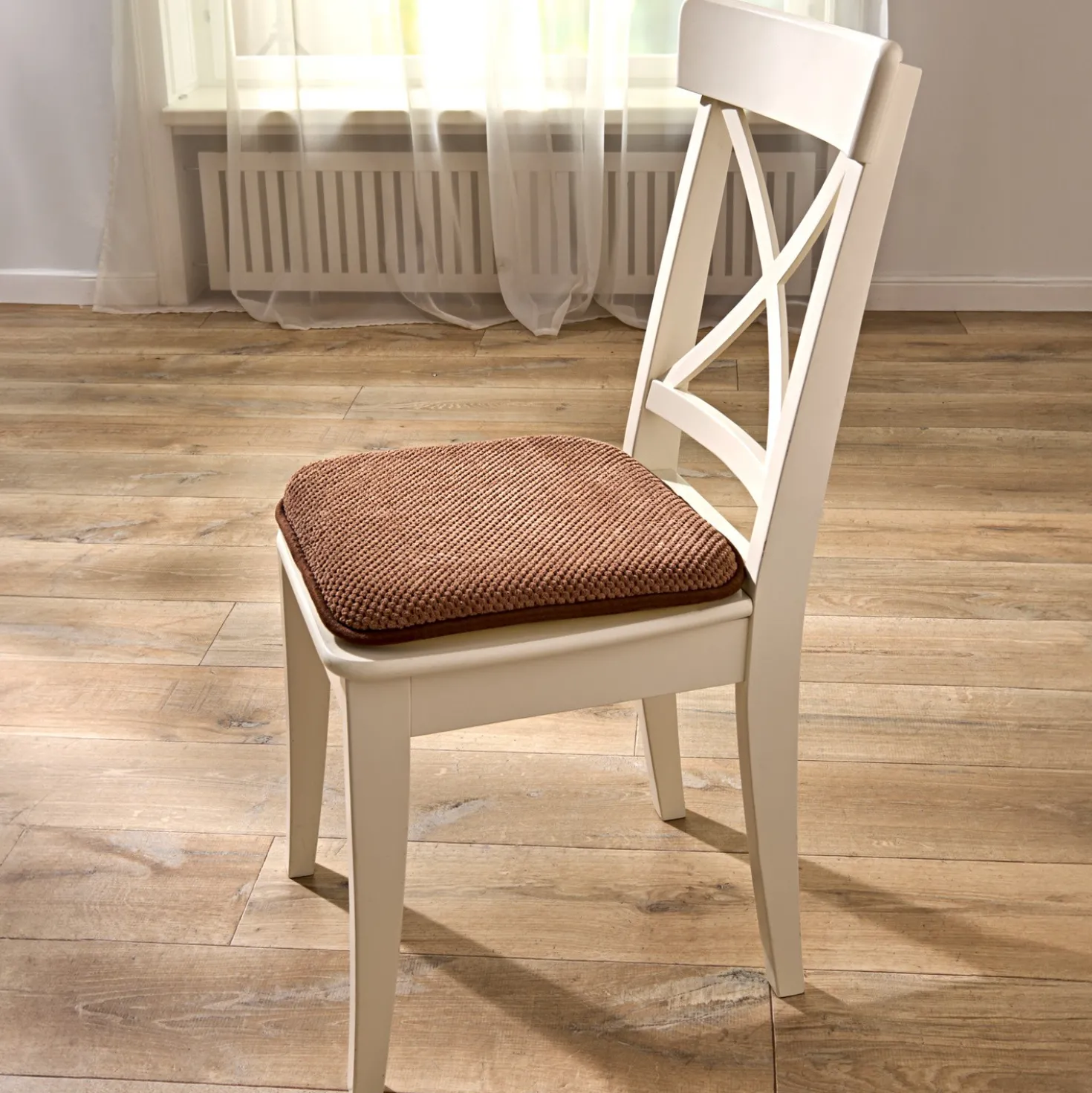 Sitzkissen mit rutschfester Unterseite braun 2er-Set Eldo