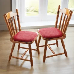 Sitzkissen mit rutschfester Unterseite rot 2er-Set Eldo