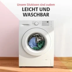 Sitzkissen mit rutschfester Unterseite rot 2er-Set Eldo