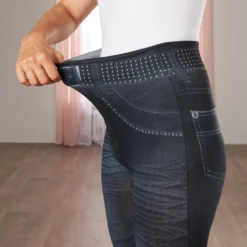 Slim-Jeggings "Gürtel-Print" schwarz Amélie di Santi
