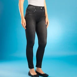 Slim-Jeggings mit Fleece-Futter schwarz Amélie di Santi