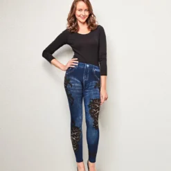 Slim-Jeggings mit Fleece-Futter "Leo" blau Amélie di Santi