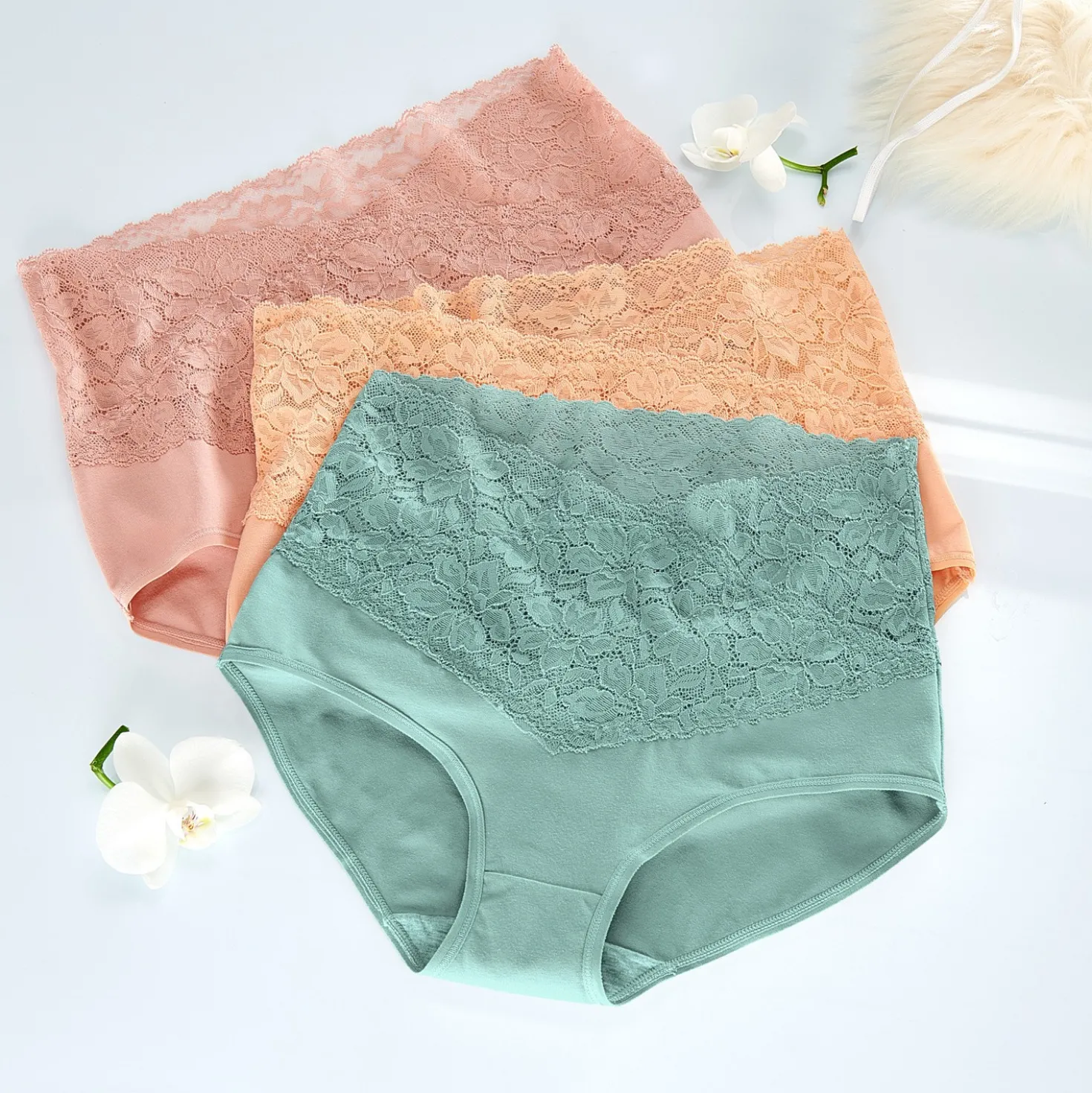 Slip mit Spitze 3er-Set