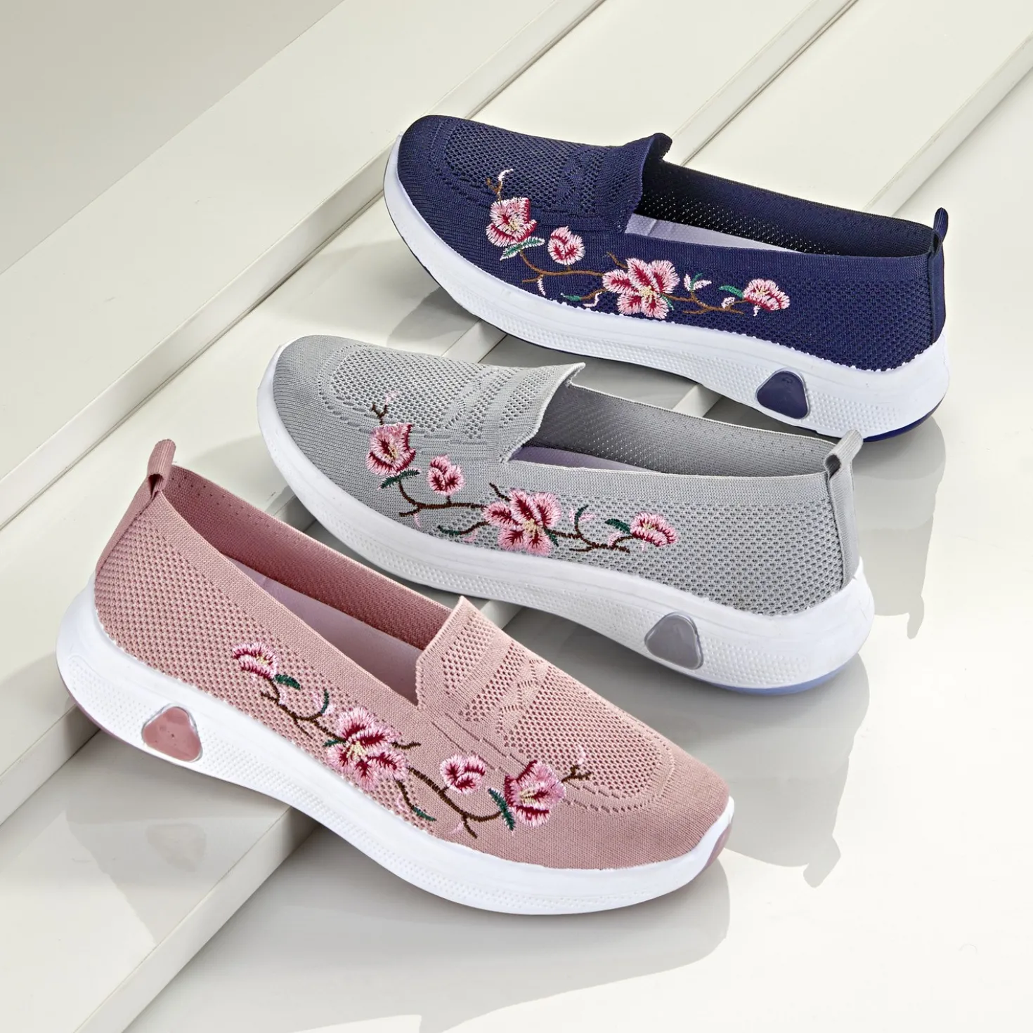 Slipper "Blumenranke" rosa