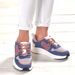 Sneaker "Ulli" blau-weiß-koralle