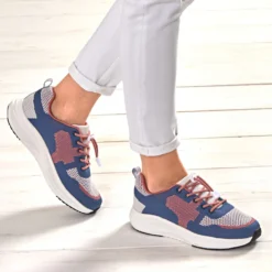 Sneaker "Ulli" blau-weiß-koralle