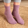 Socken grau-wollweiß-lila 3er-Set