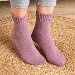 Socken grau-wollweiß-lila 3er-Set