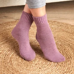 Socken grau-wollweiß-lila 3er-Set