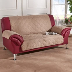 Sofaüberwurf 2-Sitzer beige, 3-tlg.