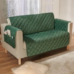 Sofaüberwurf 2-Sitzer grün 120 x 150 cm Eldo