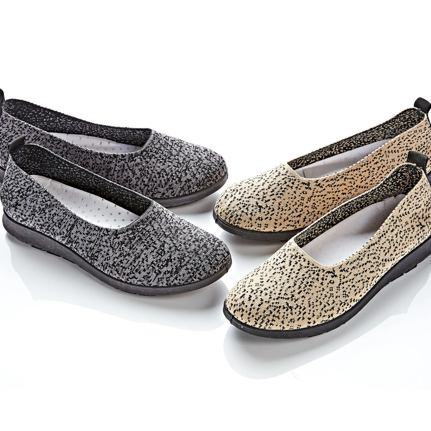 Soft-Slipper "Vicky" beige-schwarz