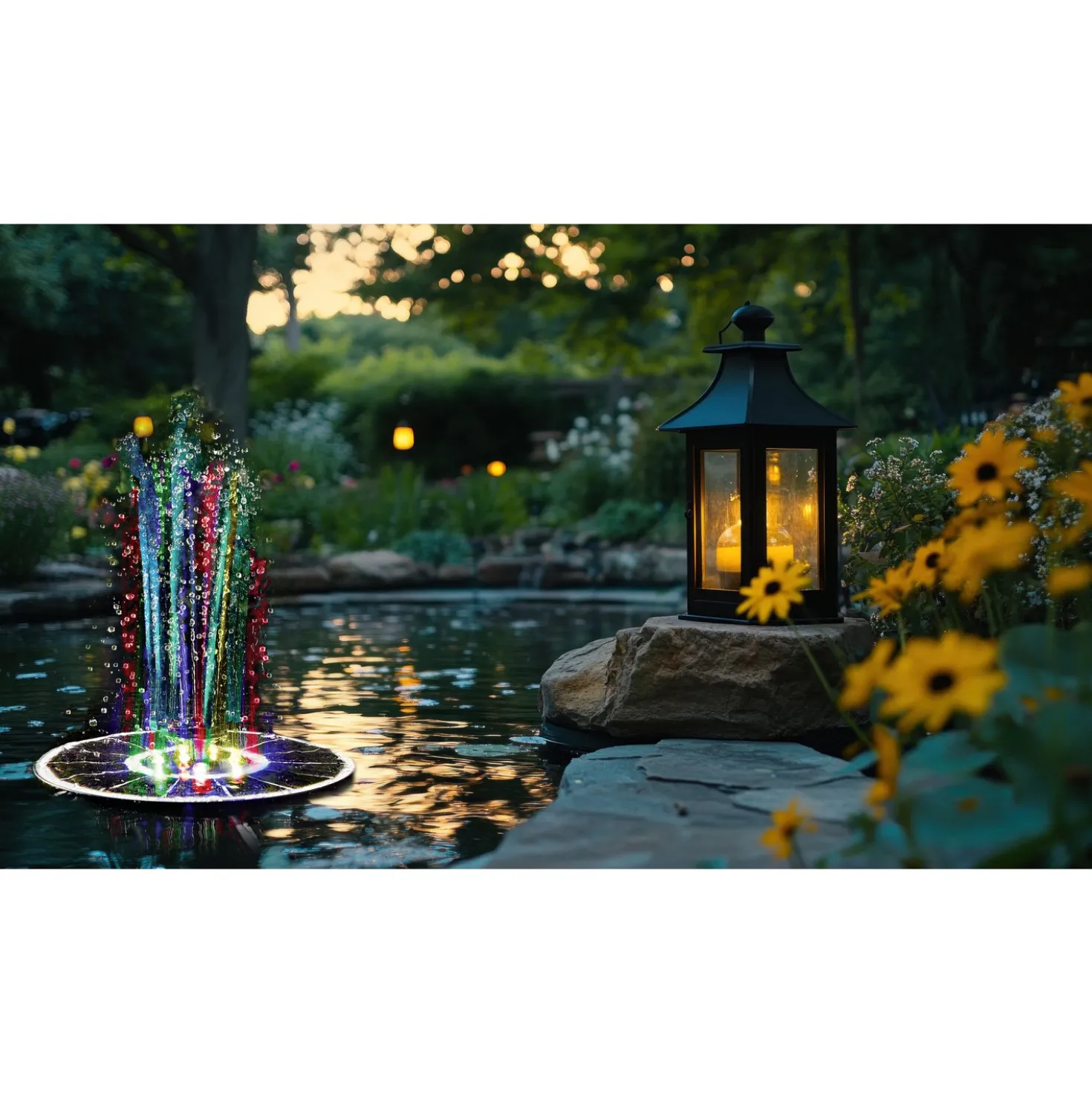 Solar-Brunnen mit Farbwechsel Gainsborough