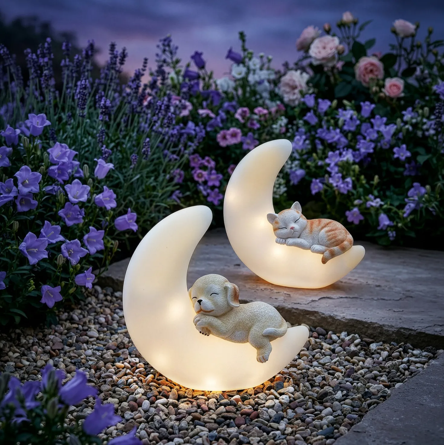 Solardeko "Katze auf dem Mond"