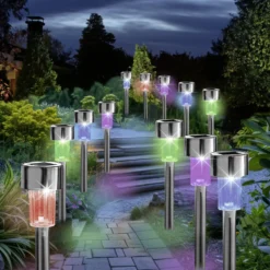 Solarleuchten Gartenstecker bunt 12er-Set