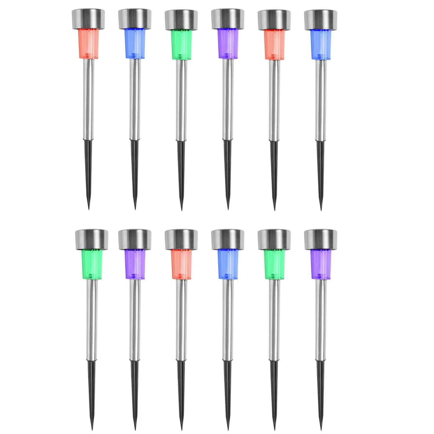 Solarleuchten Gartenstecker bunt 12er-Set