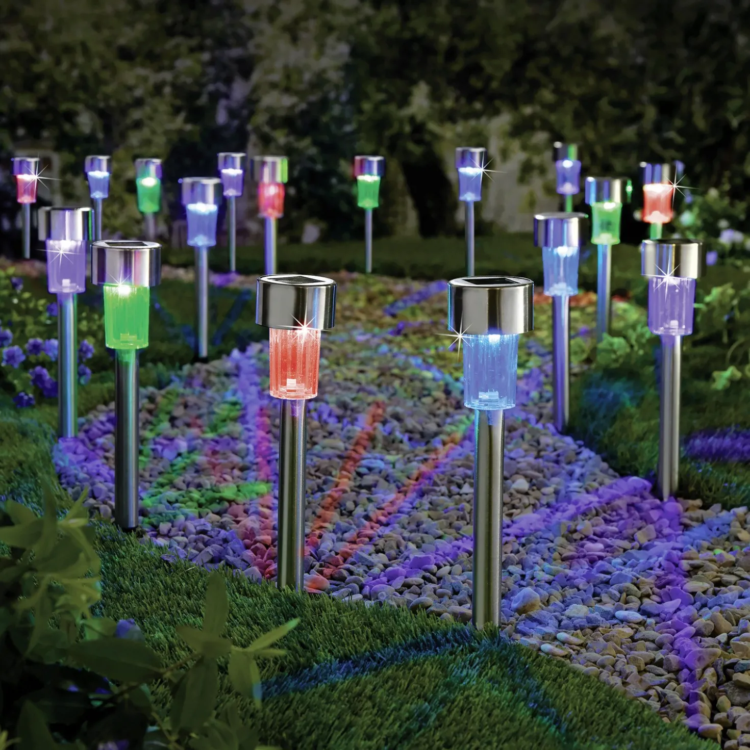 Solarleuchten Gartenstecker bunt 12er-Set
