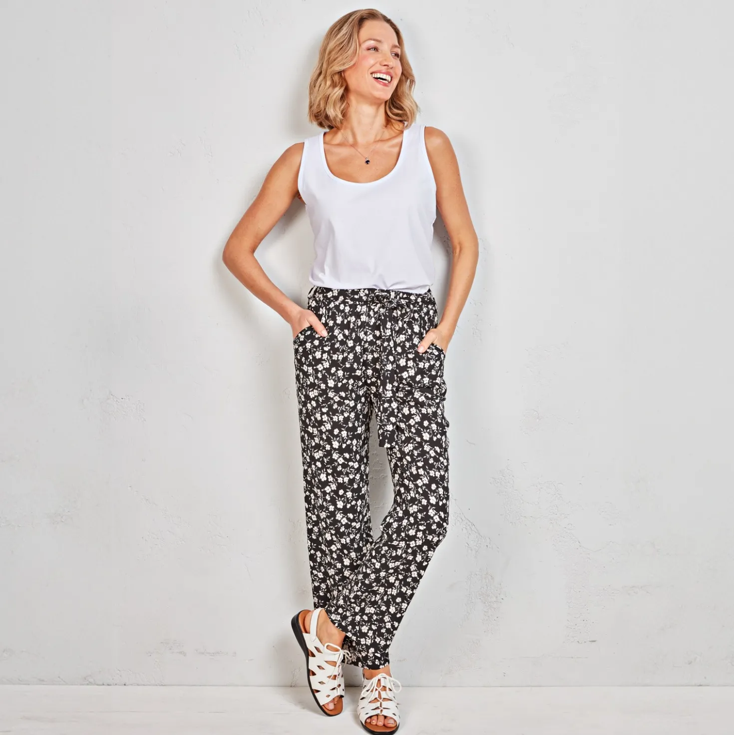 Sommerhose „Rita” Amélie di Santi schwarz/weiß
