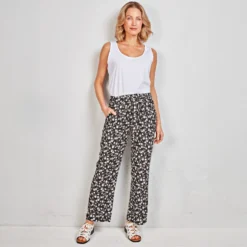 Sommerhose „Rita” Amélie di Santi schwarz/weiß