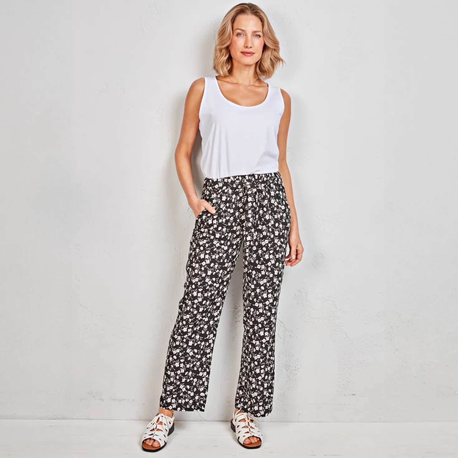 Sommerhose „Rita” Amélie di Santi schwarz/weiß