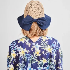 Sommerhut blaue Schleife
