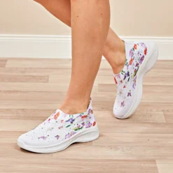 Sommer-Sneaker weiß/geblümt