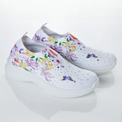 Sommer-Sneaker weiß/geblümt