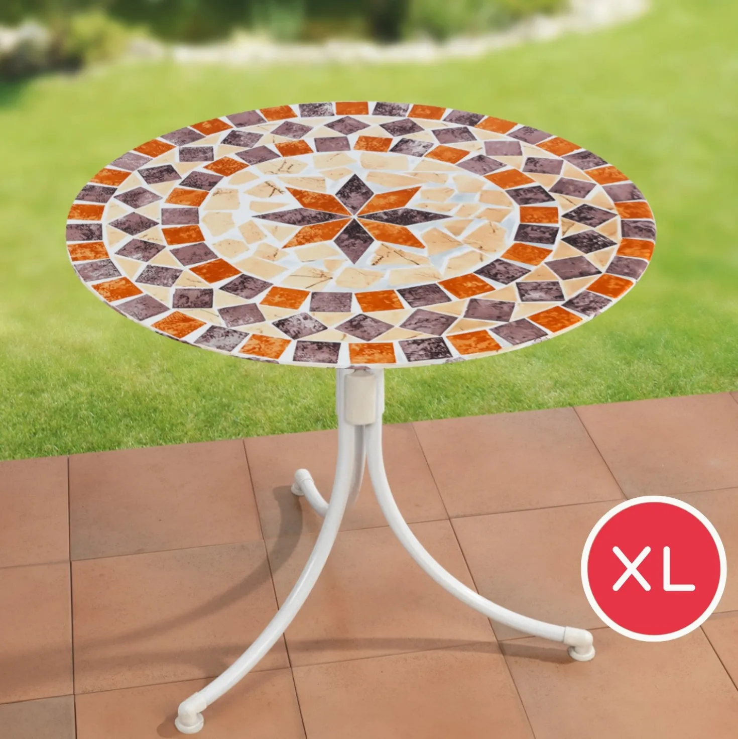 Spanntischdecke Mediterran XL Ø 85–105 cm