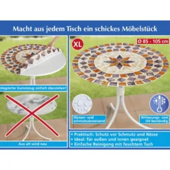 Spanntischdecke Mediterran XL Ø 85–105 cm