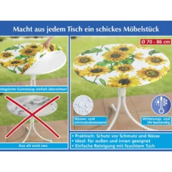 Spanntischdecke Sonnenblumen Ø 70–86 cm