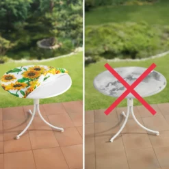 Spanntischdecke Sonnenblumen XL Ø 85–105 cm