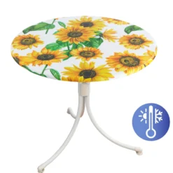 Spanntischdecke Sonnenblumen XL Ø 85–105 cm