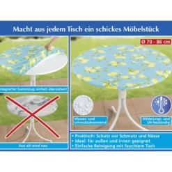 Spanntischdecke Zitrone Ø 70–86 cm