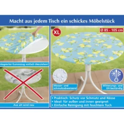 Spanntischdecke Zitrone XL Ø 85–105 cm